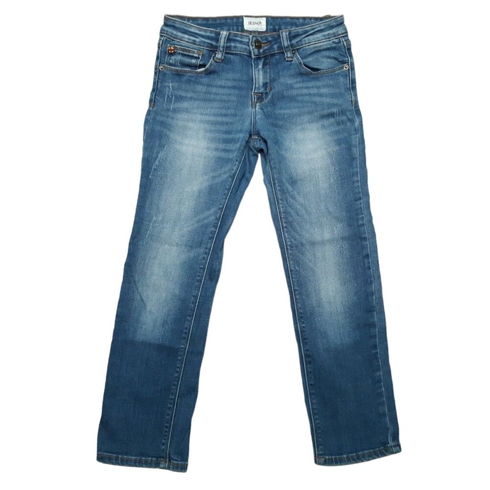 Hudson Jeans Girls 10 Blue Straight Leg Stretch Medium‎ Wash 22 in Inseam